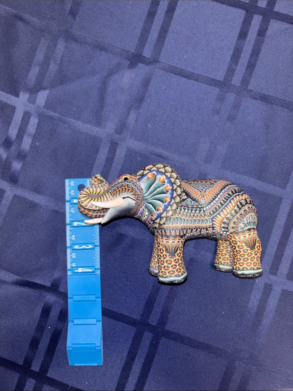 Handcrafted Multicolor Elephant Sculpture - Decorative Home Art - Picture 7 of 8